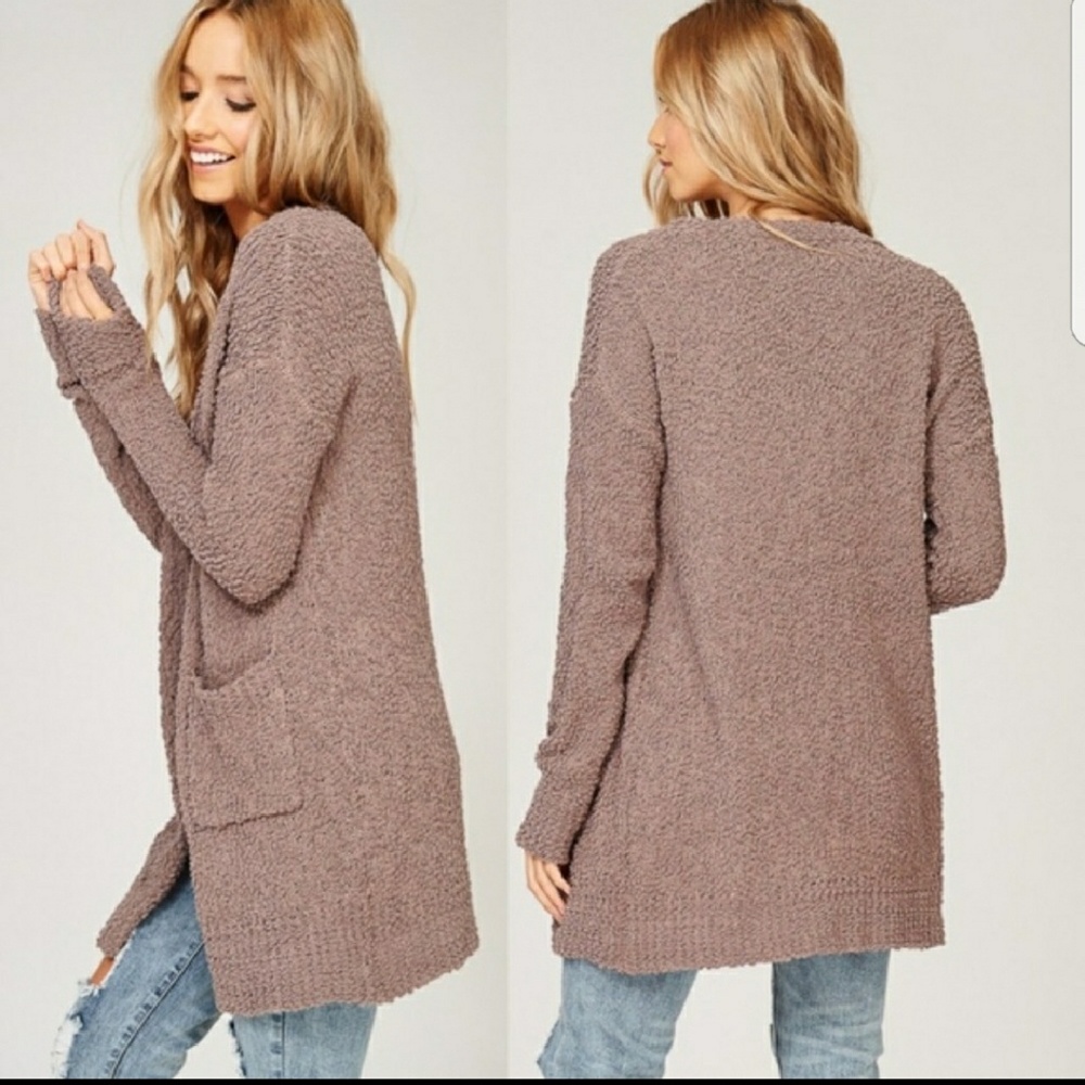Listicle soft popcorn cardigan cardi pockets - Picture 2 of 2